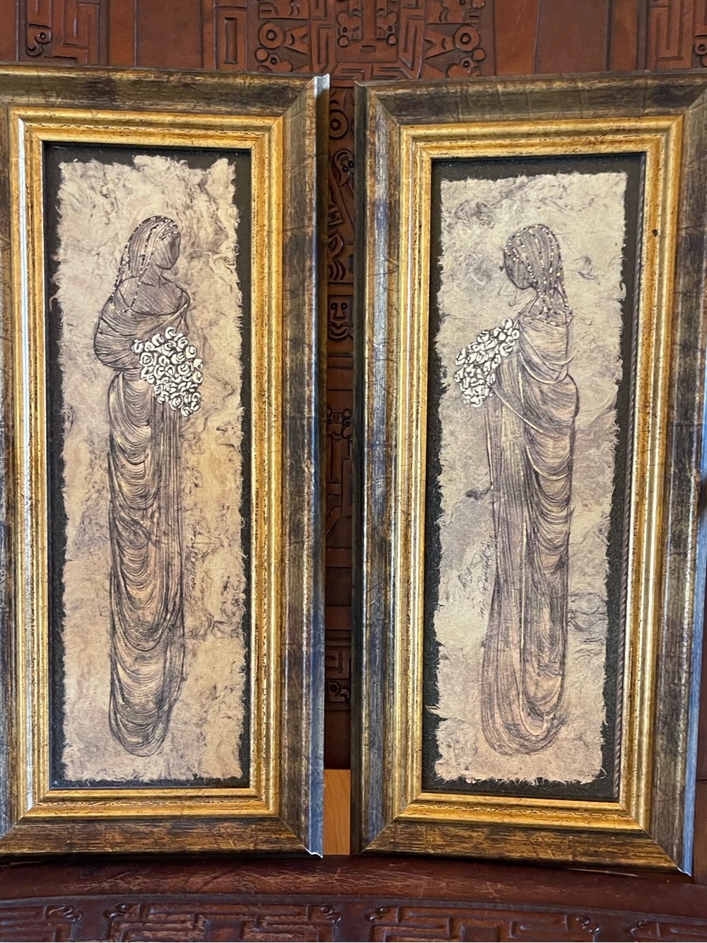 Classical Bridal Lady Wall Art Pair